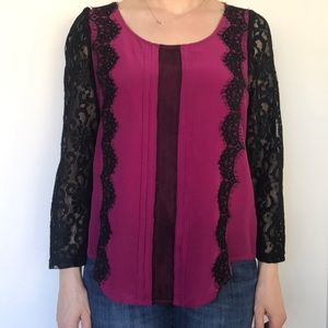 Rebecca Minkoff Silk and Lace Blouse